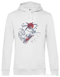 Hoodie barbat cu gluga Relax Skeleton Alb