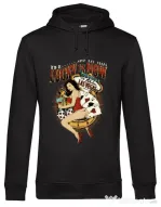 Hoodie barbat cu gluga The lucky is now Negru