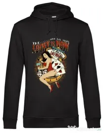 Hoodie barbat cu gluga The lucky is now Negru