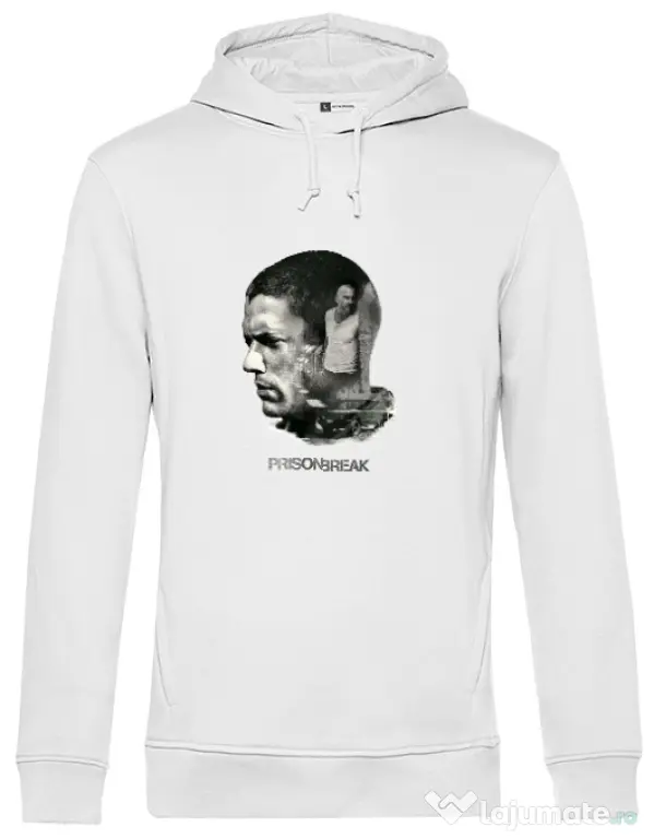 Hoodie barbat cu gluga Michael Alb