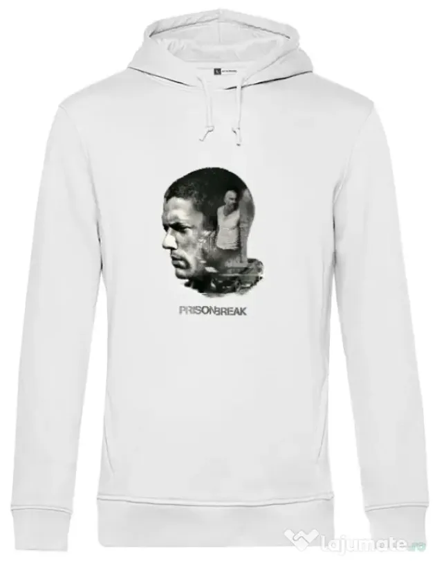 Hoodie barbat cu gluga Michael Alb