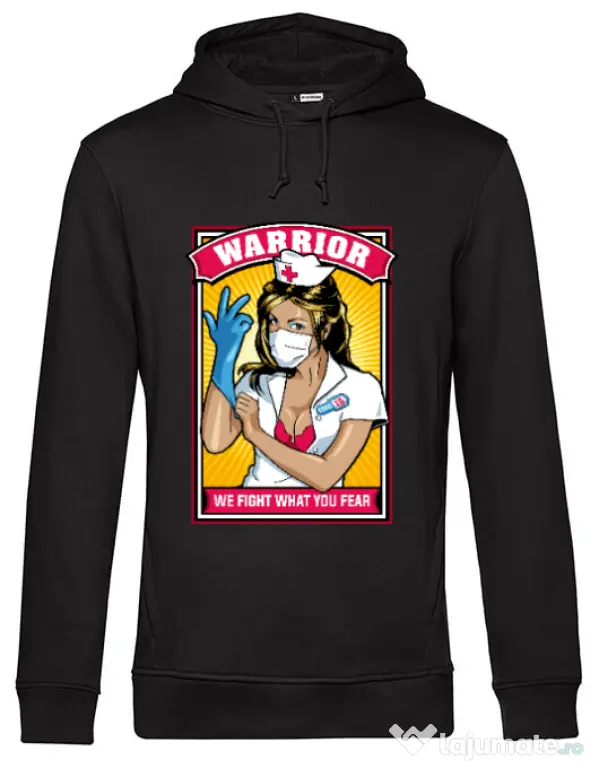 Hoodie barbat cu gluga Fight what we fear Negru