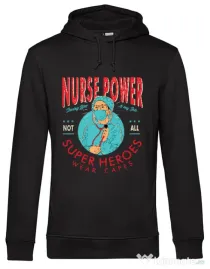 Hoodie barbat cu gluga Nurse power Negru