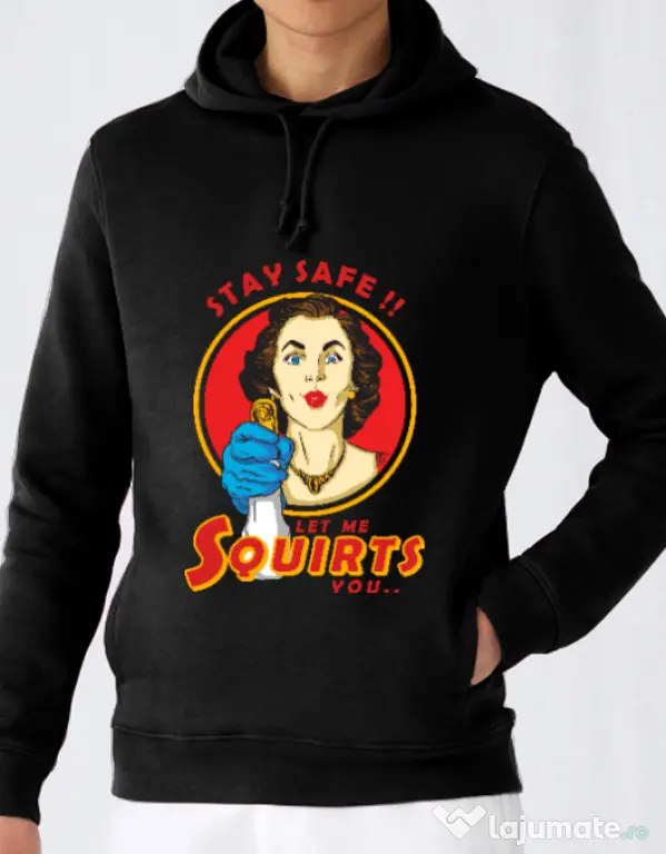 Hoodie barbat cu gluga Squirts Negru