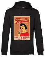 Hoodie barbat cu gluga Worth a shot Negru