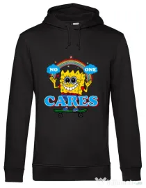 Hoodie barbat cu gluga No one cares Negru