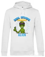 Hoodie barbat cu gluga Social distancing Alb