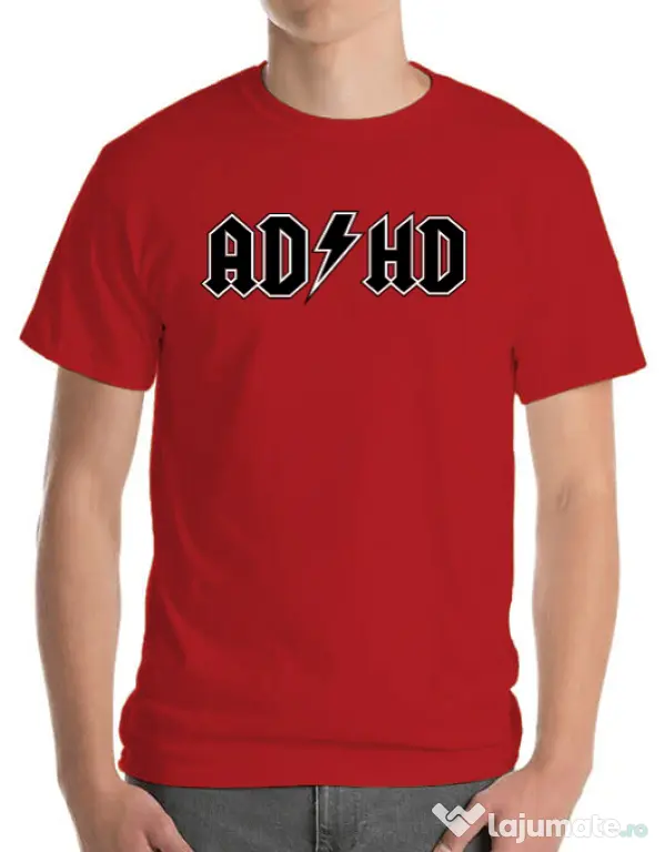 Tricou ADLER barbat ADHD Rosu