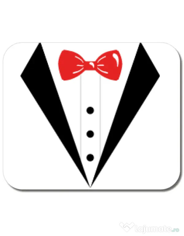 Mousepad personalizat Groom suit Alb