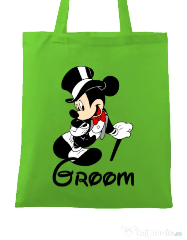 Sacosa personalizata Mire Groom Mickey Verde