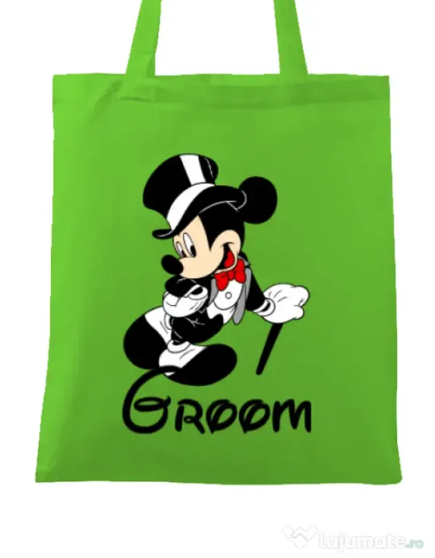 Sacosa personalizata Mire Groom Mickey Verde