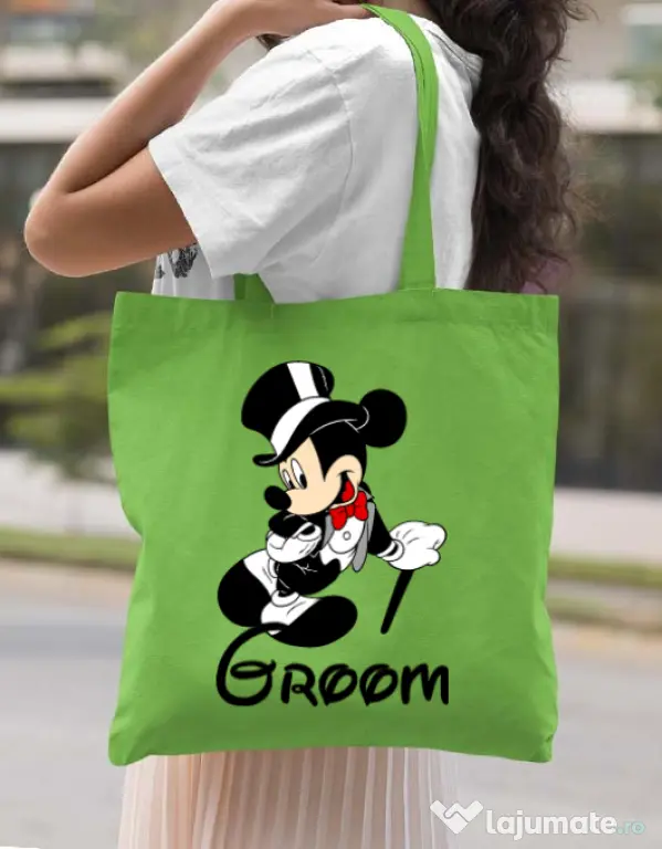 Sacosa personalizata Mire Groom Mickey Verde