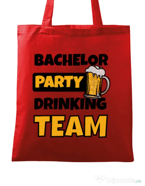 Sacosa personalizata Petrecerea burlacilor Bachelor Party Rosu