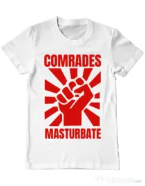 Tricou Burlaci ADLER Comrades masturbate Alb