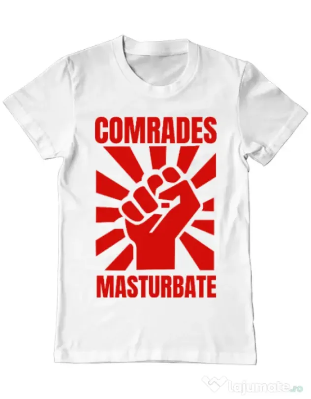 Tricou Burlaci ADLER Comrades masturbate Alb