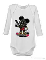 Baby body Gangsta Mouse Alb