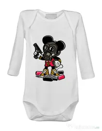 Baby body Gangsta Mouse Alb