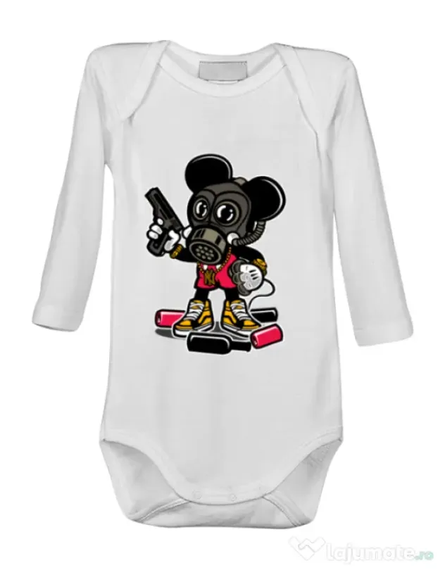Baby body Gangsta Mouse Alb