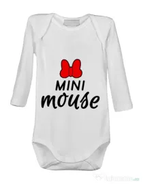 Baby body Mini mouse Alb