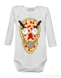 Baby body Pizza skull Alb