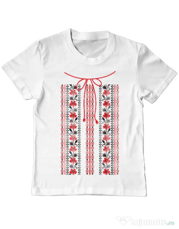 Tricou ADLER copil Etno 2 Alb