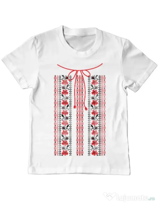 Tricou ADLER copil Etno 2 Alb