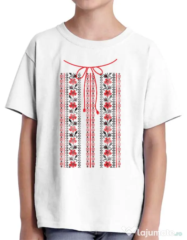Tricou ADLER copil Etno 2 Alb