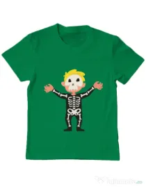 Tricou ADLER copil Halloween Skull Verde mediu