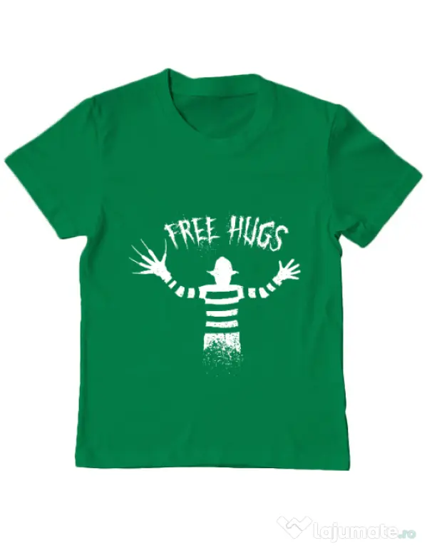 Tricou ADLER copil Free hugs Verde mediu