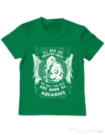 Tricou ADLER copil The best men are born as Aquarius Verde mediu