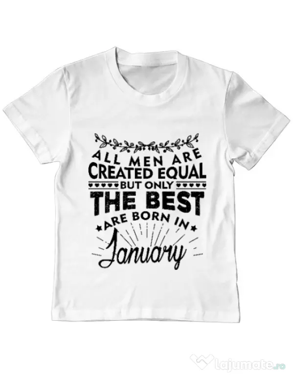 Tricou ADLER copil The best men are born in January Alb