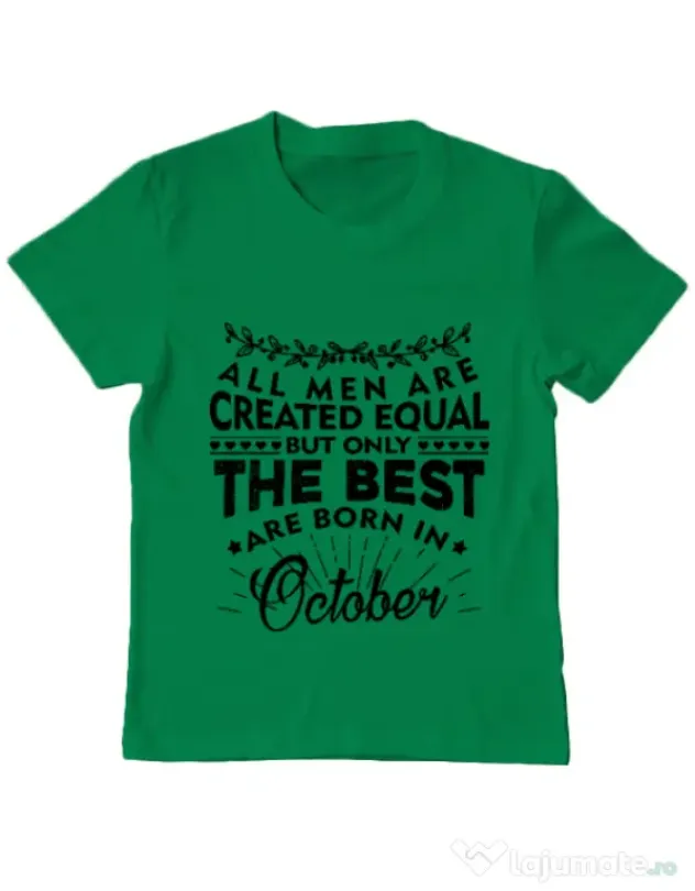 Tricou ADLER copil The best men are born in October Verde mediu