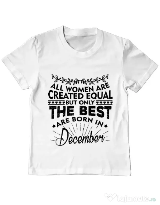 Tricou ADLER copil The best women are born in December Alb