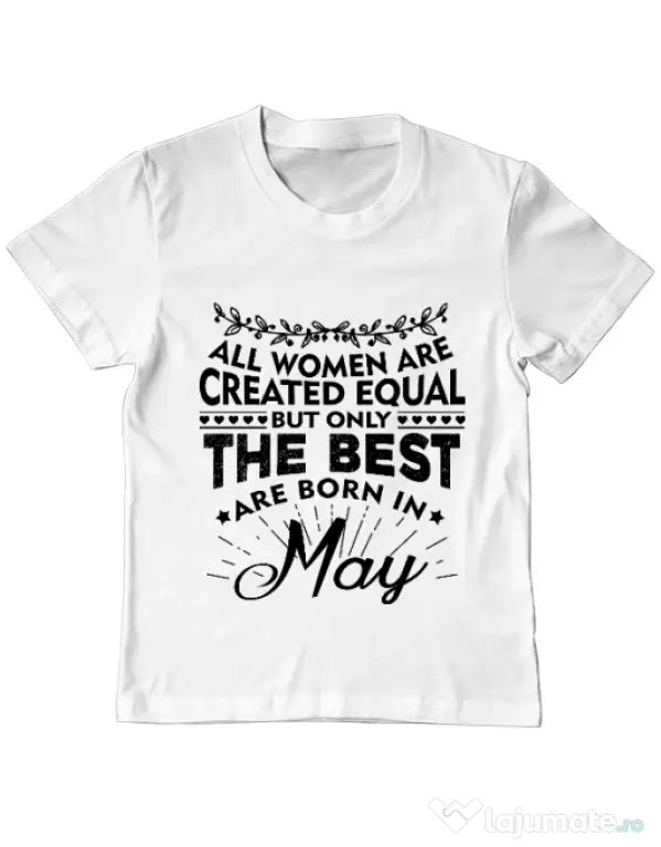 Tricou ADLER copil The best women are born in May Alb