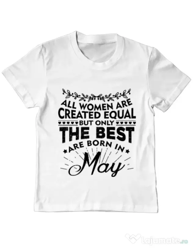 Tricou ADLER copil The best women are born in May Alb