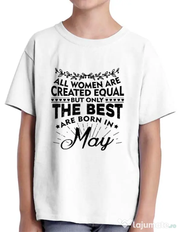 Tricou ADLER copil The best women are born in May Alb