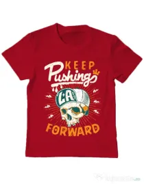 Tricou ADLER copil Keep pushing Rosu