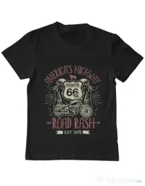 Tricou ADLER copil Highway 66 Negru