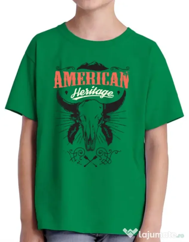 Tricou ADLER copil American heritage Verde mediu