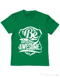 Tricou ADLER copil Be awesome Verde mediu