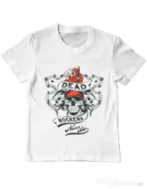 Tricou ADLER copil Dead rockers Alb