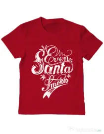 Tricou ADLER copil Even santa smokes Rosu