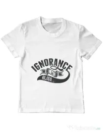 Tricou ADLER copil Ignorance is bliss Alb