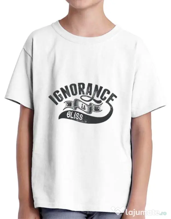 Tricou ADLER copil Ignorance is bliss Alb