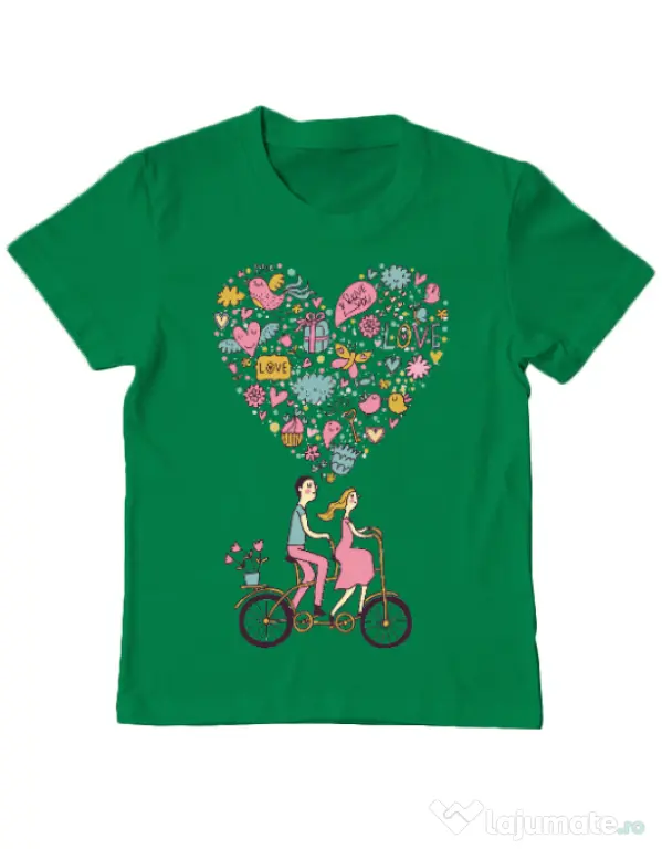 Tricou ADLER copil Love trip Verde mediu