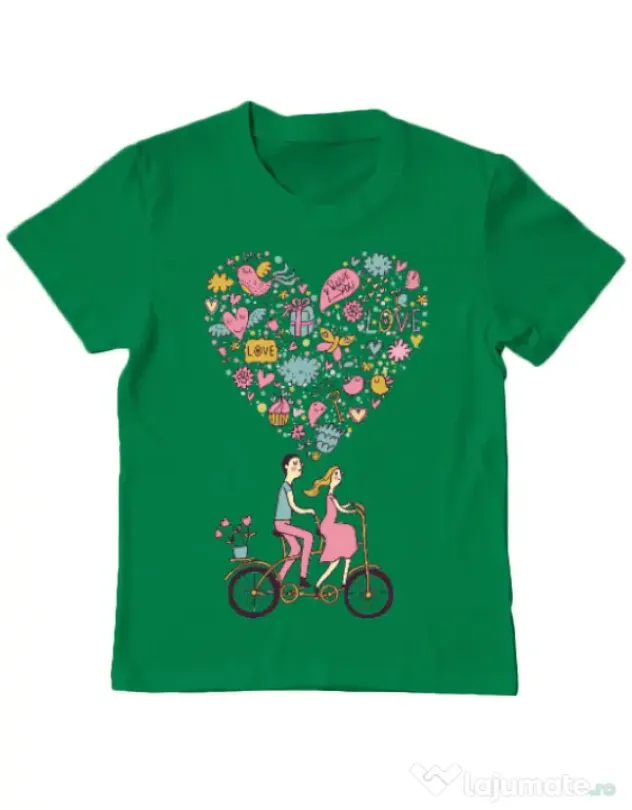 Tricou ADLER copil Love trip Verde mediu