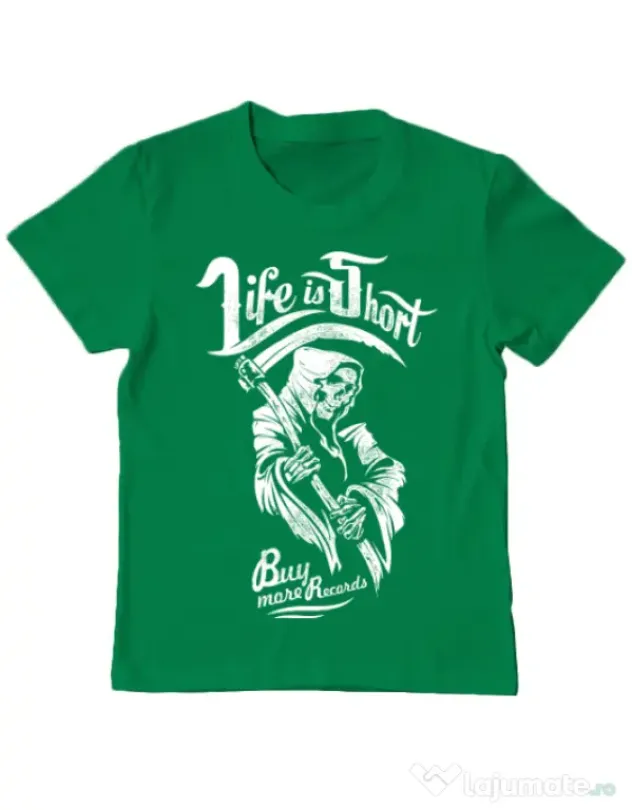 Tricou ADLER copil Life is short Verde mediu