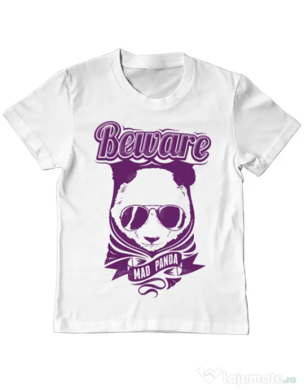 Tricou ADLER copil Mad Panda Alb