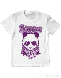 Tricou ADLER copil Mad Panda Alb