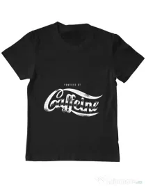 Tricou ADLER copil Powered by caffeine Negru